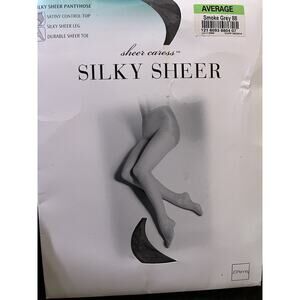 Vtg. Jc Penney Sheer Caress Pantyhose Silky Sheer Average Smoke Grey 88 New